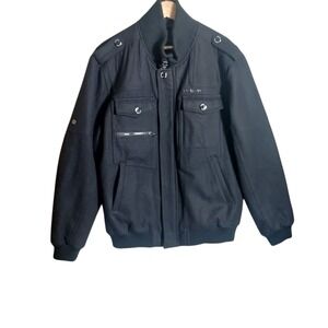 Rocawear Black Wool Blend Jcket Mens Size XL